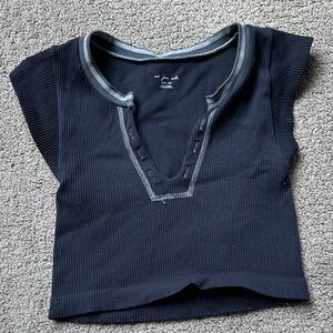 Urban Outfitters Kids Black Ribbed Tee